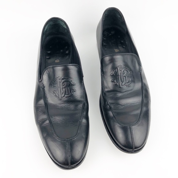 Roberto Cavalli Other - Roberto Cavalli Embossed Logo Leather Loafers 9.5
